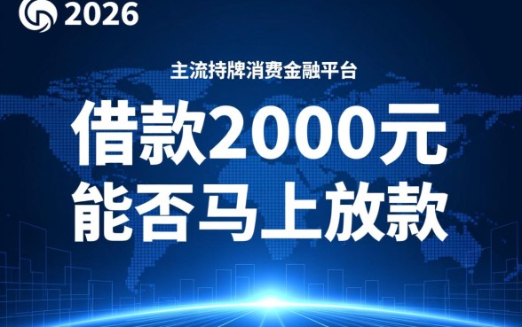 借款2000元马上放款可以吗