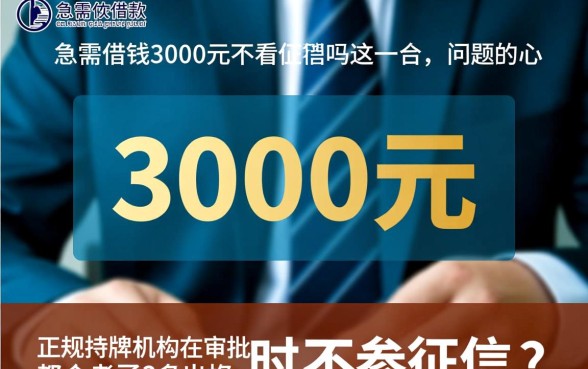 急需借钱3000元不看征信吗