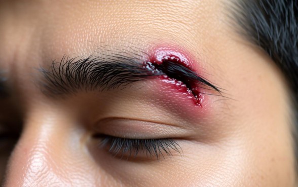 右边眉毛下侧撞破两厘米口子怎么办