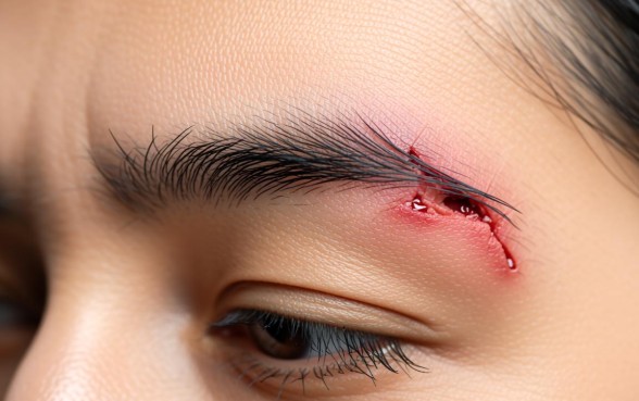 右边眉毛下侧撞破两厘米口子怎么办