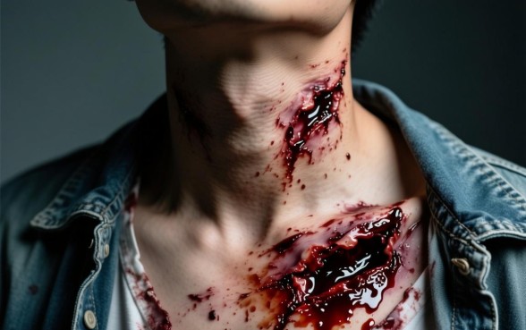 脖子下方被划出30厘米的口子严重吗