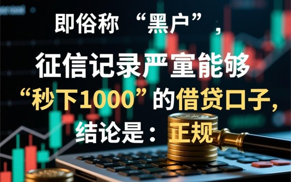 黑户秒下1000的口子有什么