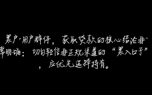 现在最好下款的黑户口子有哪些