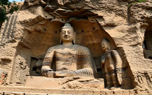 山上的佛像为什么下面有洞口子