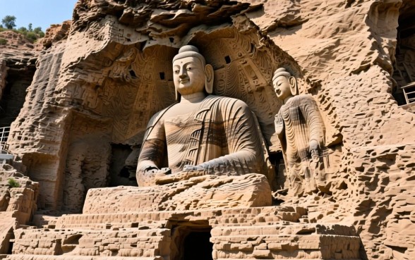 山上的佛像为什么下面有洞口子