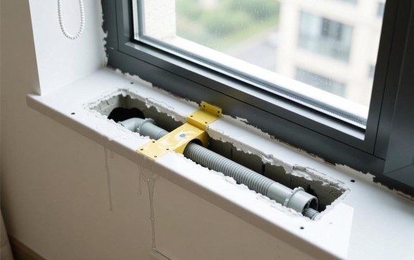 空调在飘窗的下面怎么预留口子