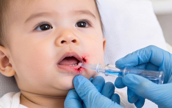 宝宝下颚磕破口子是怎么清创的