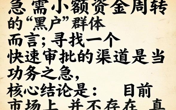 2026黑户秒批新口子500