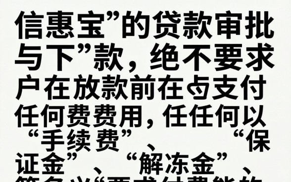 信惠宝贷款需要先交钱才能下款吗