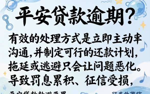 平安贷款逾期处理最佳方案是什么