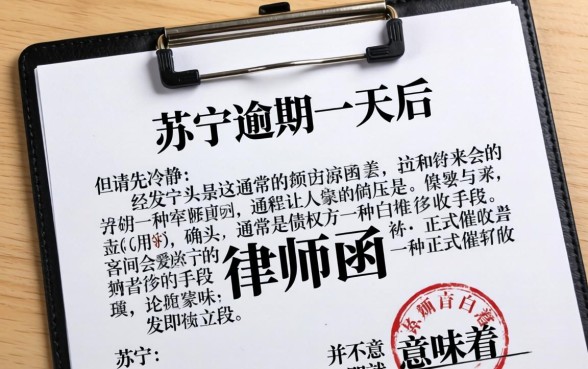 苏宁逾期一天发律师函怎么办