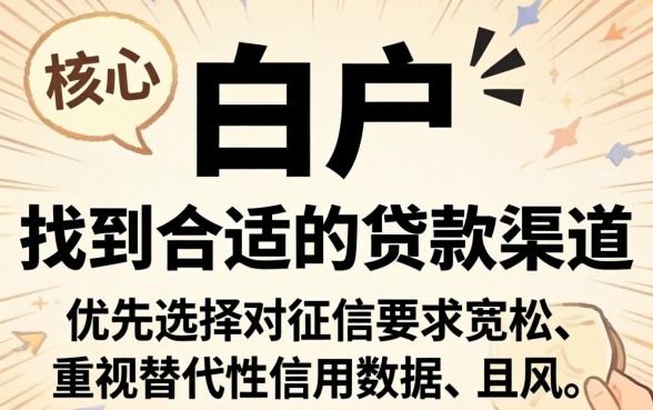 如何辨别适合白户的贷款口子