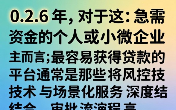 2026年最容易下款的贷款平台