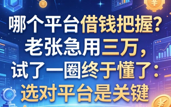 哪个平台借钱把握？老张急用三万，试了一圈终于懂了：选对平台是关键