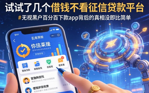 我试了几个借钱不看征信的贷款平台，发现无视黑户百分百下款app背后的真相没那么简单