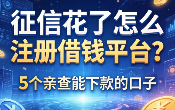 征信花了怎么注册借钱平台？分享5个亲测能下款的口子