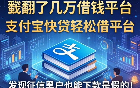 我翻了几万借钱平台和支付宝快贷轻松借平台，发现征信黑户也能下款是假的