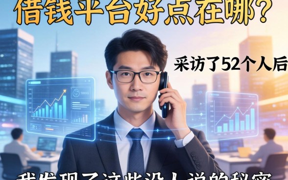 借钱的平台好点在哪？采访了52个人后，我发现了这些没人说的秘密