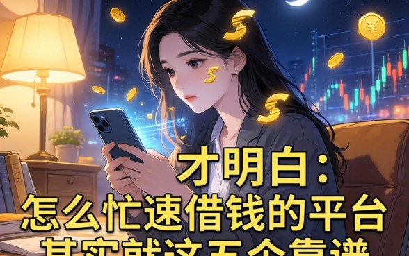 深夜翻遍手机才明白：怎么忙速借钱的平台其实就这五个靠谱