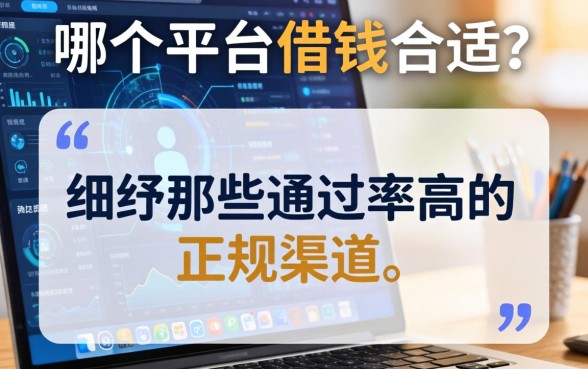 哪个平台借钱合适？细数那些通过率高的正规渠道