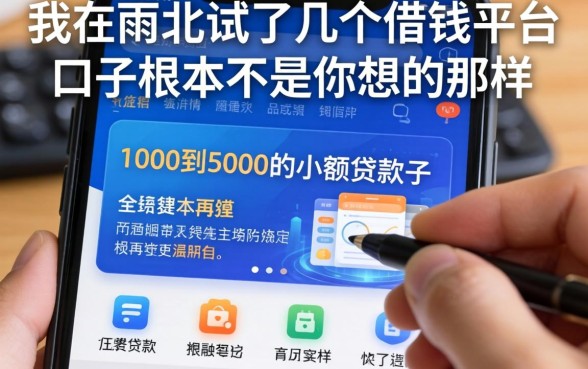 我在怀化试了几个借钱平台，发现1000到5000的小额贷款口子根本不是你想的那样