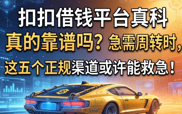 扣扣借钱的平台真的靠谱吗？急需周转时，这五个正规渠道或许能救急！