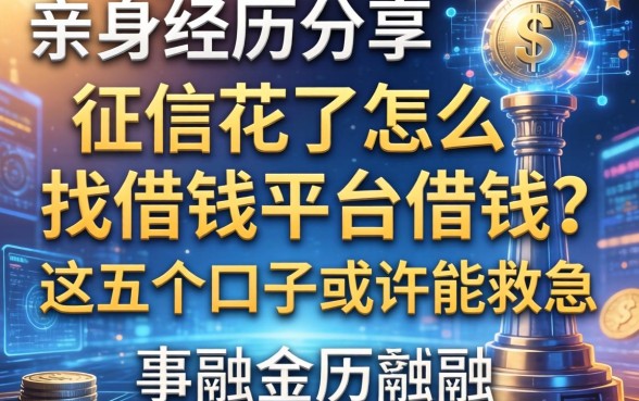 亲身经历分享：征信花了怎么找借钱平台借钱？这五个口子或许能救急