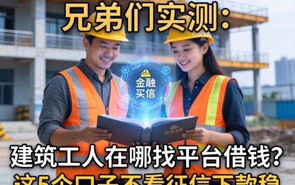 兄弟们实测：建筑工人在哪找平台借钱？这5个口子不看征信下款稳