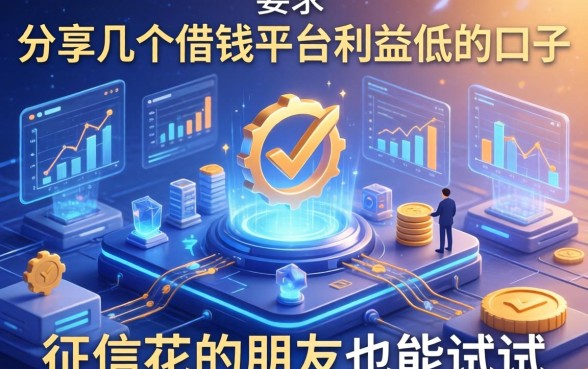 分享几个借钱平台利益低的口子，征信花的朋友也能试试