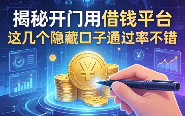 揭秘开门用借钱平台，这几个隐藏口子通过率不错