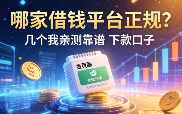 哪家借钱平台正规？分享几个我亲测靠谱的下款口子