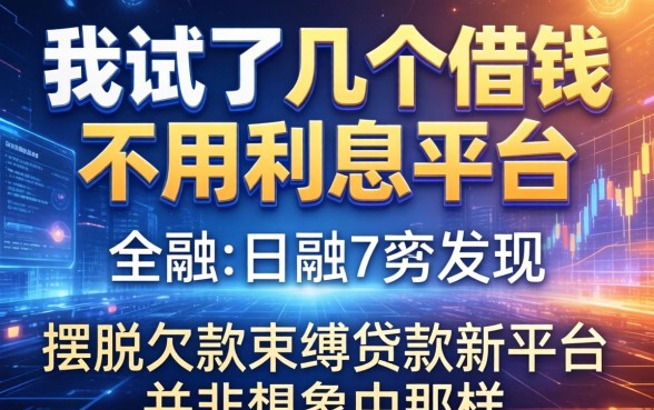 我试了几个借钱不用利息平台，发现摆脱欠款束缚贷款新平台并非想象中那样