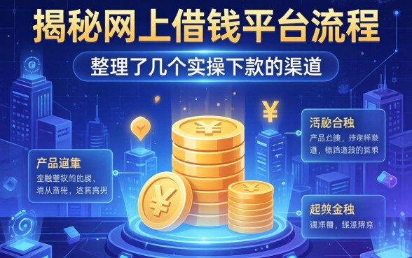 揭秘网上借钱平台流程：整理了几个实操下款的渠道