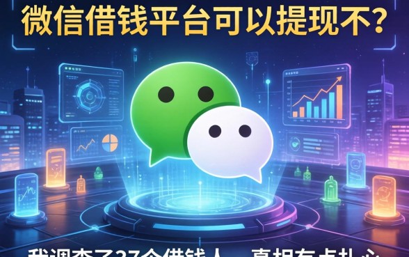 微信借钱平台可以提现不？我调查了37个借款人，真相有点扎心