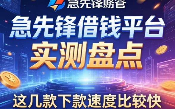急先锋借钱平台实测盘点，这几款下款速度比较快