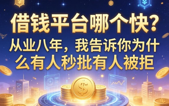 借钱平台哪个快？从业八年，我告诉你为什么有人秒批有人被拒