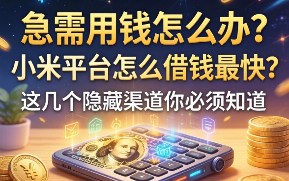 急需用钱怎么办？小米平台怎么借钱最快？这几个隐藏渠道你必须知道