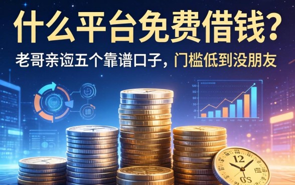 什么平台免费借钱？老哥亲测五个靠谱口子，门槛低到没朋友