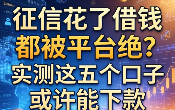 征信花了借钱都被平台拒？实测这五个口子或许能下款