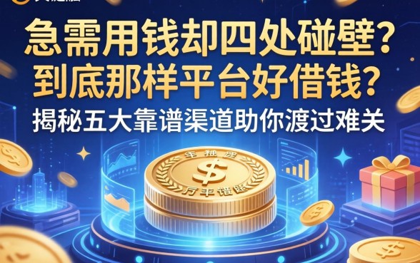 急需用钱却四处碰壁？到底那样平台好借钱？揭秘五大靠谱渠道助你渡过难关
