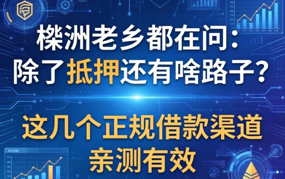 株洲老乡都在问：除了抵押还有啥路子？这几个正规借款渠道亲测有效