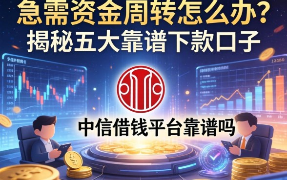 急需资金周转怎么办?中信借钱平台靠谱吗?揭秘五大靠谱下款口子