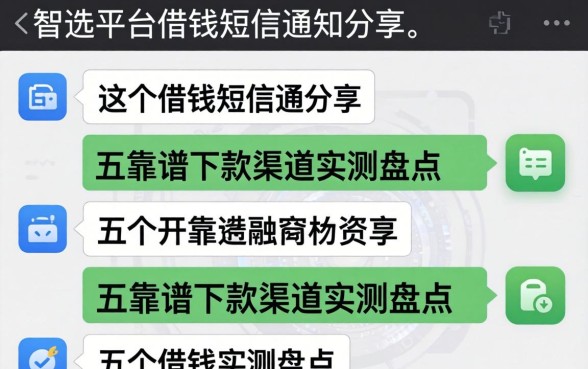 智选平台借钱短信通知分享，五个靠谱下款渠道实测盘点