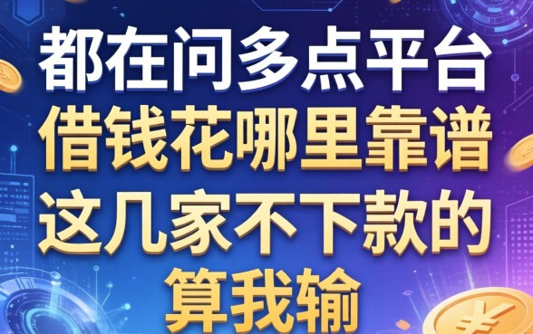 都在问多点平台借钱花哪里靠谱，这几家不下款的算我输
