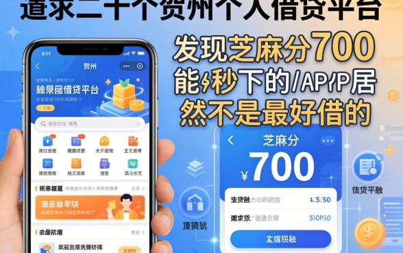 我翻了二十个贺州个人借钱平台，发现芝麻分700能秒下的app居然不是最好借的