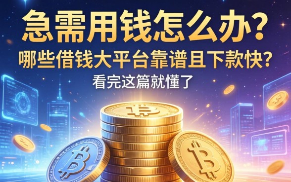 急需用钱怎么办？哪些借钱大平台靠谱且下款快？看完这篇就懂了