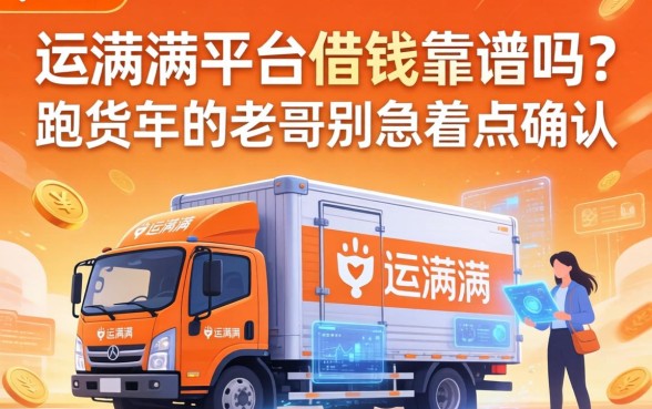 运满满平台借钱靠谱吗？跑货运的老哥别急着点确认