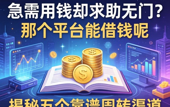 急需用钱却求助无门？在那个平台能借钱呢？揭秘五个靠谱周转渠道