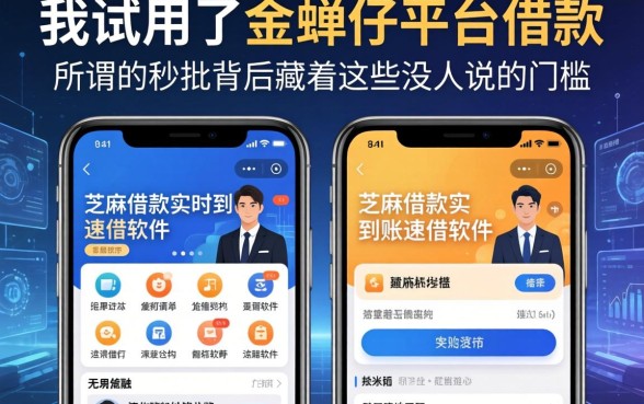 我试用了金蝉仔平台借钱和芝麻借款实时到账速借软件，发现所谓的秒批背后藏着这些没人说的门槛