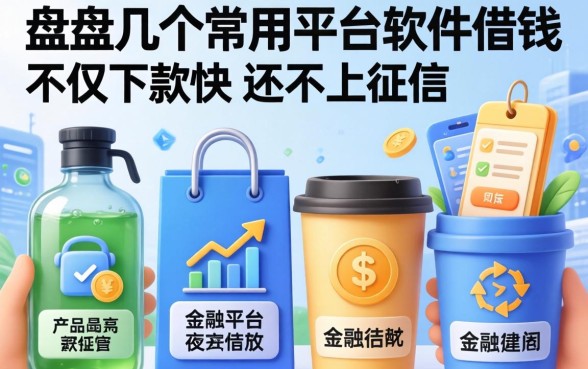 盘点几个常用平台软件借钱，不仅下款快还不上征信